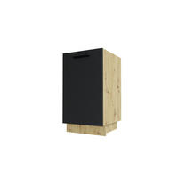 KÜCHENUNTERSCHRANK Bonn Graphit Matt / Eiche Artisan Matt 45 / 50 / 82cm - Graphitfarben/Eiche Artisan, Holz/Holzwerkstoff (45/82/50cm) - Feldmann-Wohnen