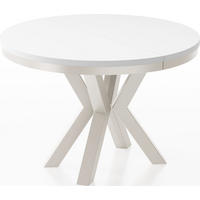 ESSTISCH Clara Beige Cashmere runder ausziehbarer, Weiß 120-200/120/76 cm - Kaschmir/Weiß, Holzwerkstoff/Metall (120/120/76cm) - WFL GROUP