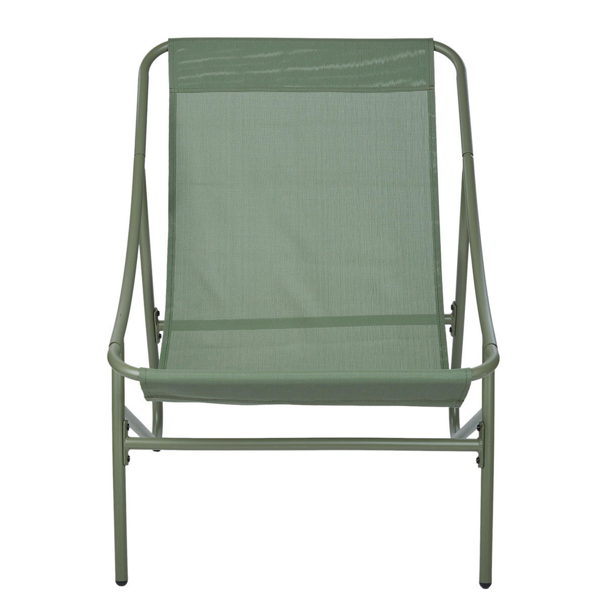 SESSEL Cozy Town mit Kissen - Stahl/PVC/Polyester - Grün - Olivgrün, Kunststoff/Metall (66/85/90cm) - Butlers