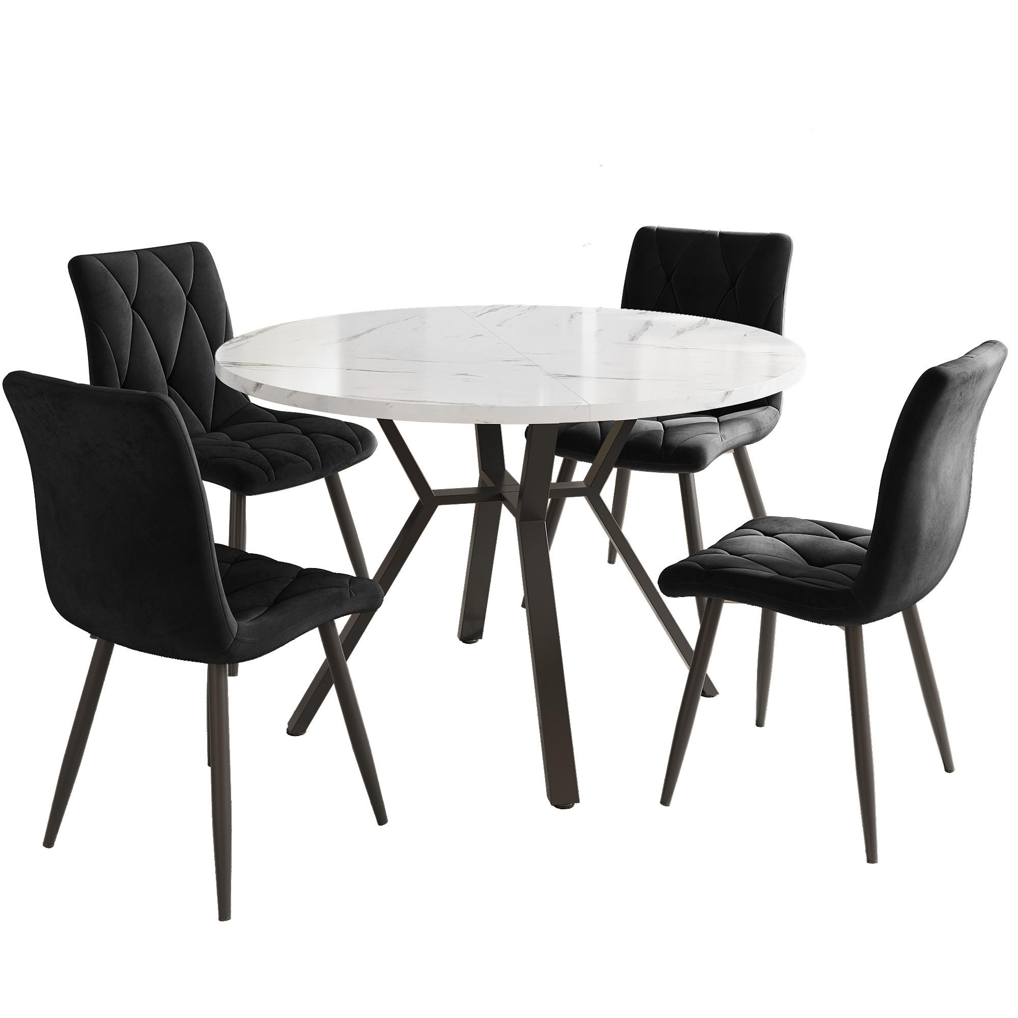ComfortXL Essgruppe Schwarz 100x75x100 cm