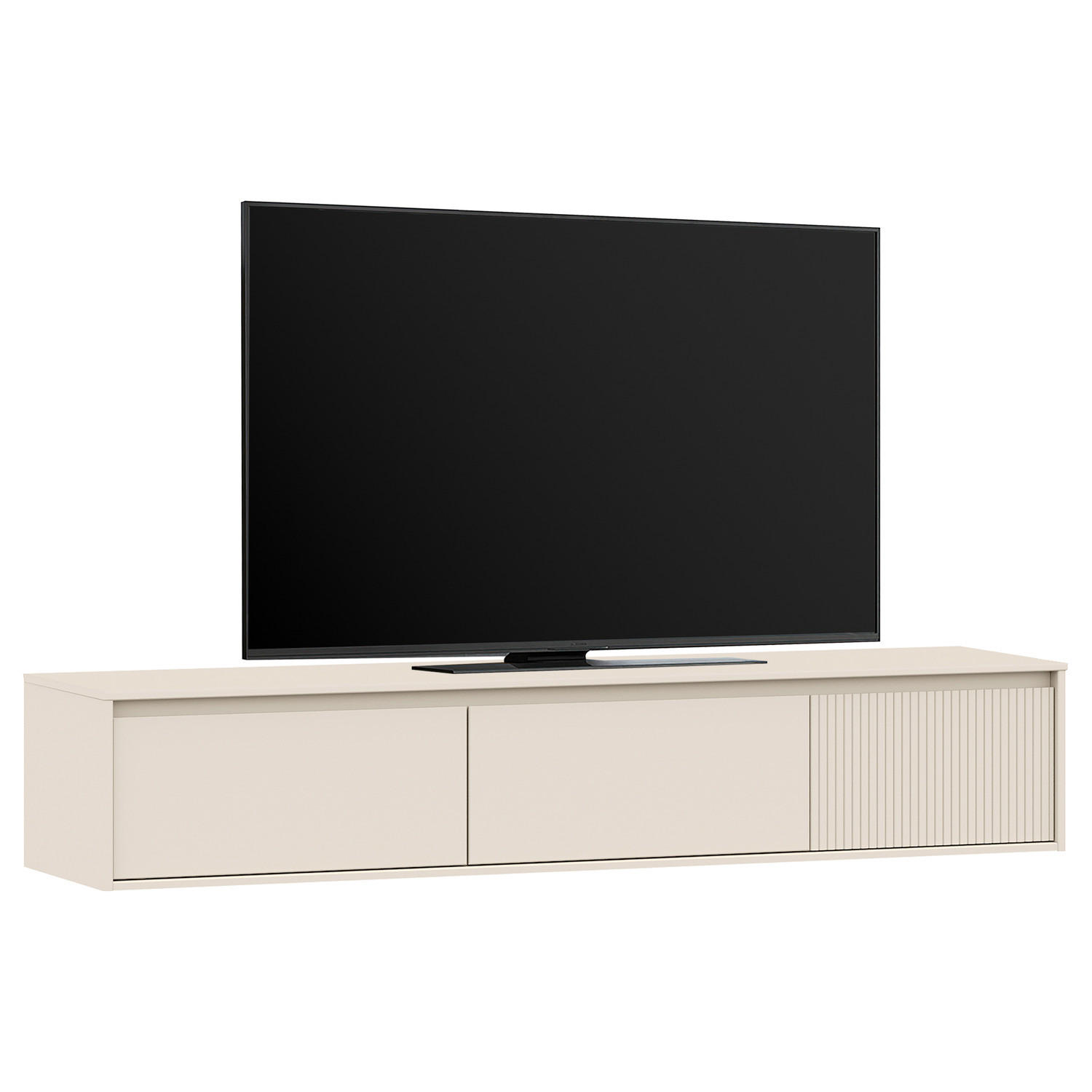 MASSIVES HÄNGE-LOWBOARD - Pinie / Kaschmir - Braun, Holz (180/34/42cm) - home24