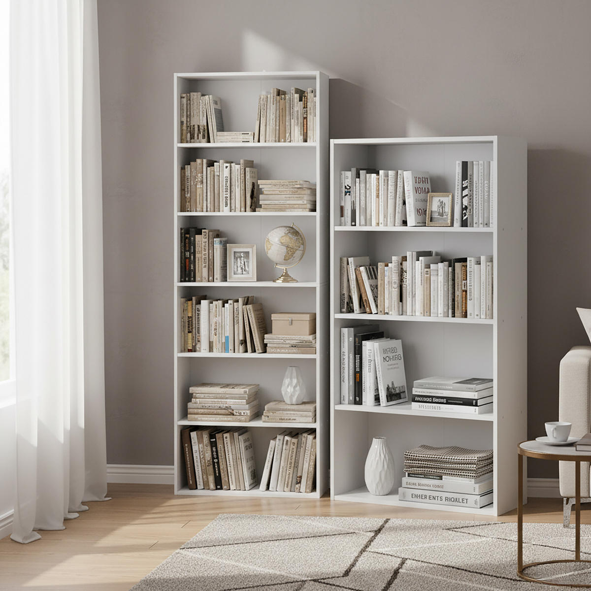 BÜCHERREGAL - Weiß, Holzwerkstoff (60/82/24cm) - Relaxdays