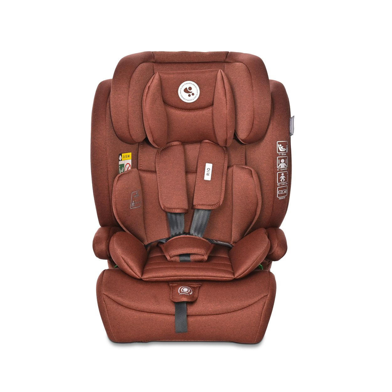KINDERSITZ i-Size Rio braun (76 - 150 cm) Isofix Top Tether Kissen verstellbar - Braun, Kunststoff (45/60/43cm) - Lorelli