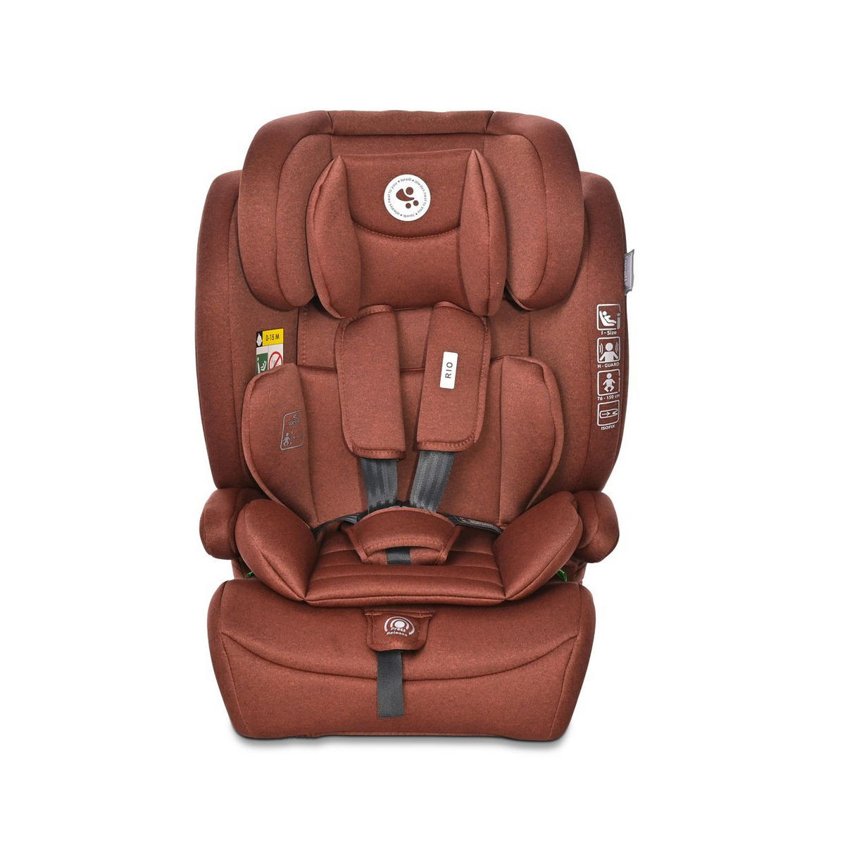 KINDERSITZ i-Size Rio braun (76 - 150 cm) Isofix Top Tether Kissen verstellbar - Braun, Kunststoff (45/60/43cm) - Lorelli