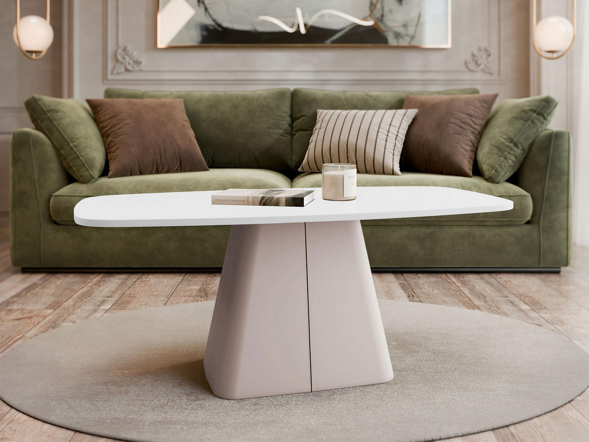 COUCHTISCH Noa Cashmere - Kaschmir/Weiß, Holzwerkstoff/Metall (60/120/48cm) - MIRJAN24