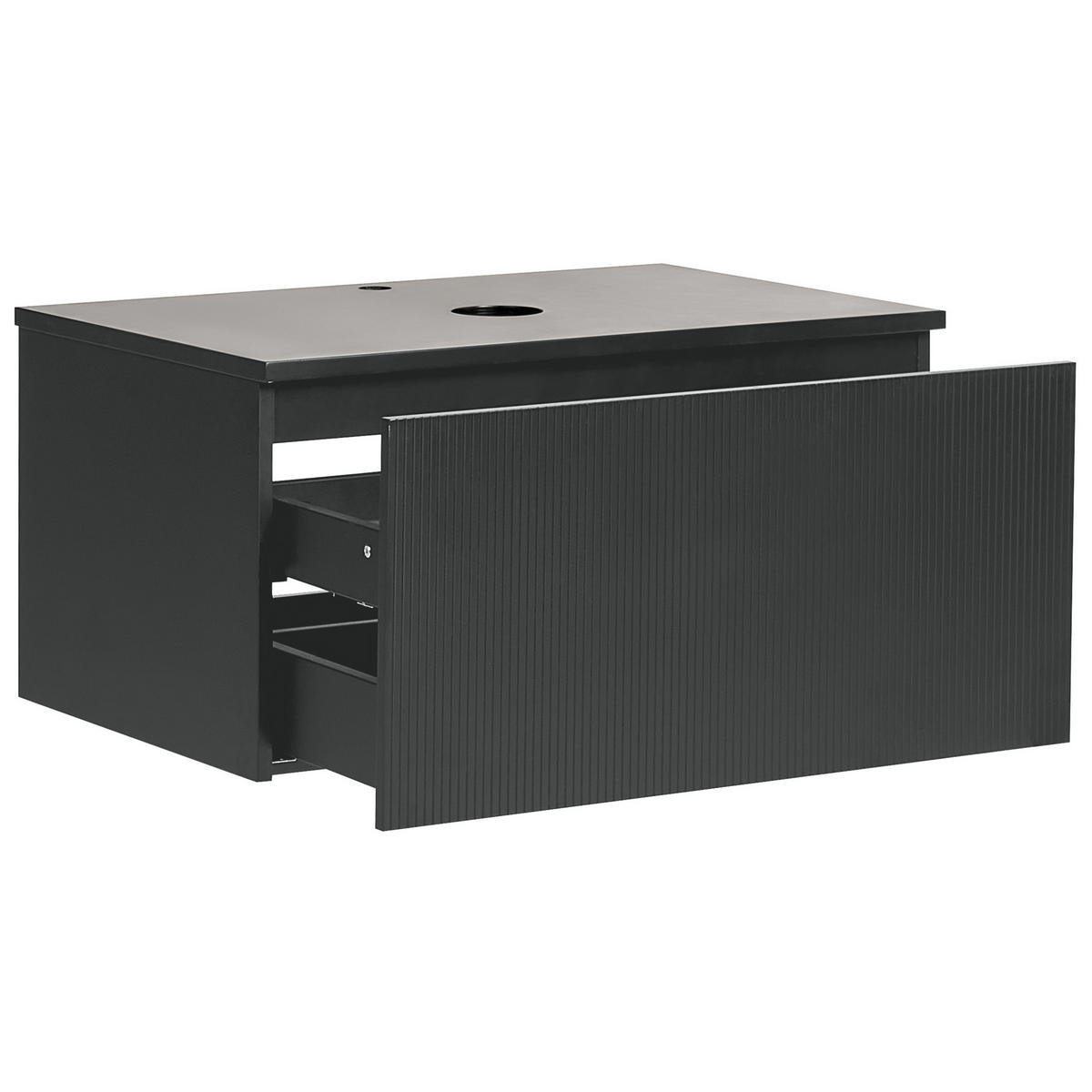 DULAP SUB LAVOAR montat pe perete 80 cm negru Alzira - negru, compozit lemnos (80/40/52cm) - Beliani