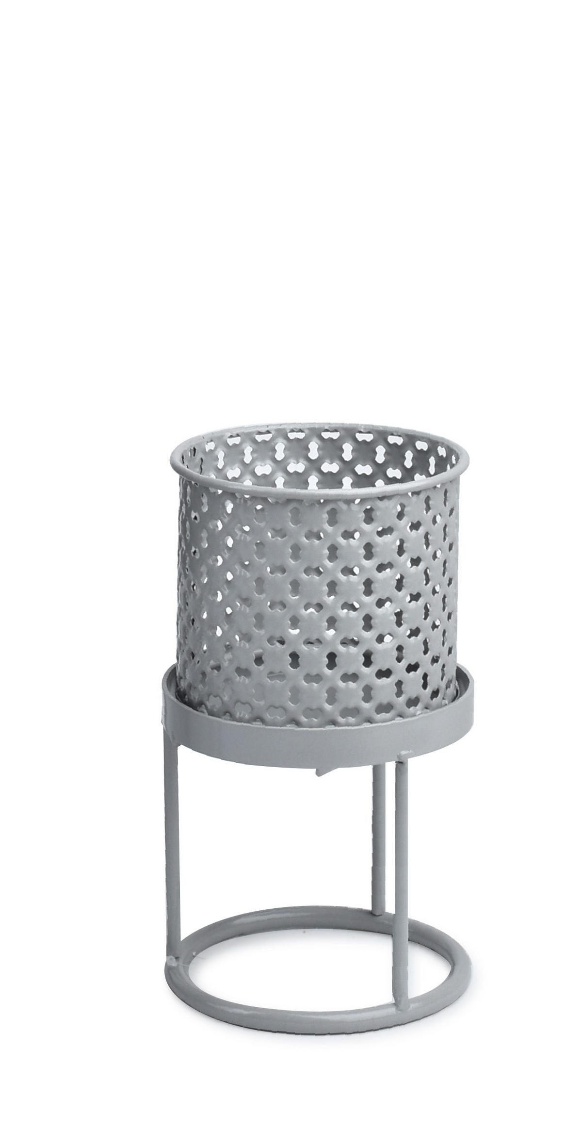 BLUMENTOPF Swen Grau 12 cm Metall - Grau, Metall (22/12cm) - Mondex