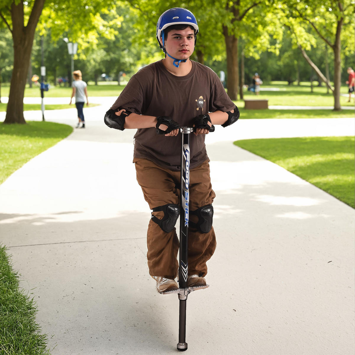 POGO-STICK - Schwarz, Kunststoff/Metall (42/9.5cm) - Relaxdays