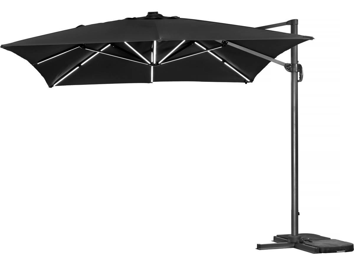 SONNENSCHIRM sun 3 luxe Schwarz - Schwarz, Metall (300/300cm) - Habitat Garten