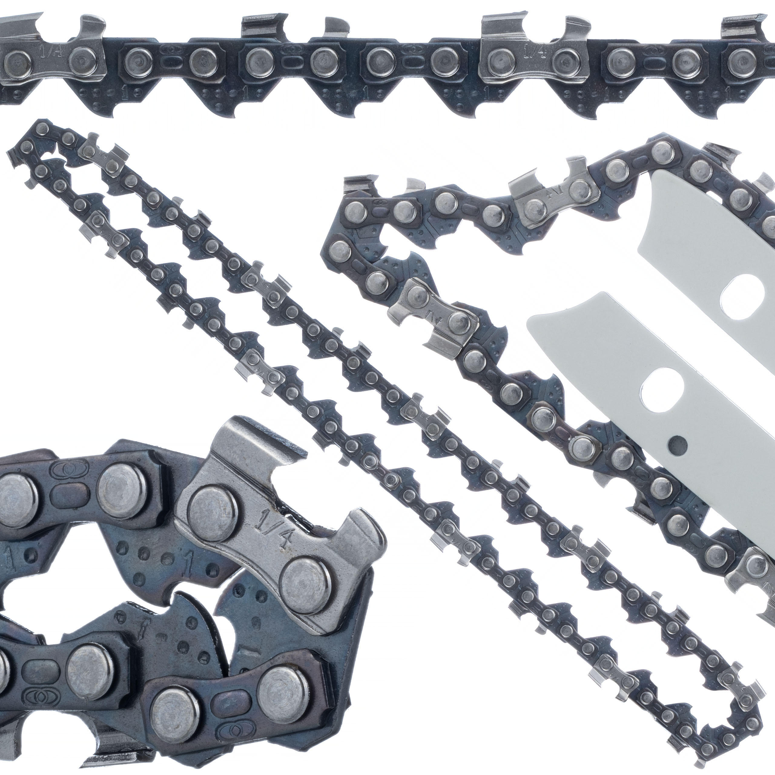 SÄGEKETTE Universal - 6", 1/4", 37 Führungsglieder, 18 Schneidezähne, Nutbreite 1,3 mm - Multicolor, Kunststoff/Metall (10/10/10cm)