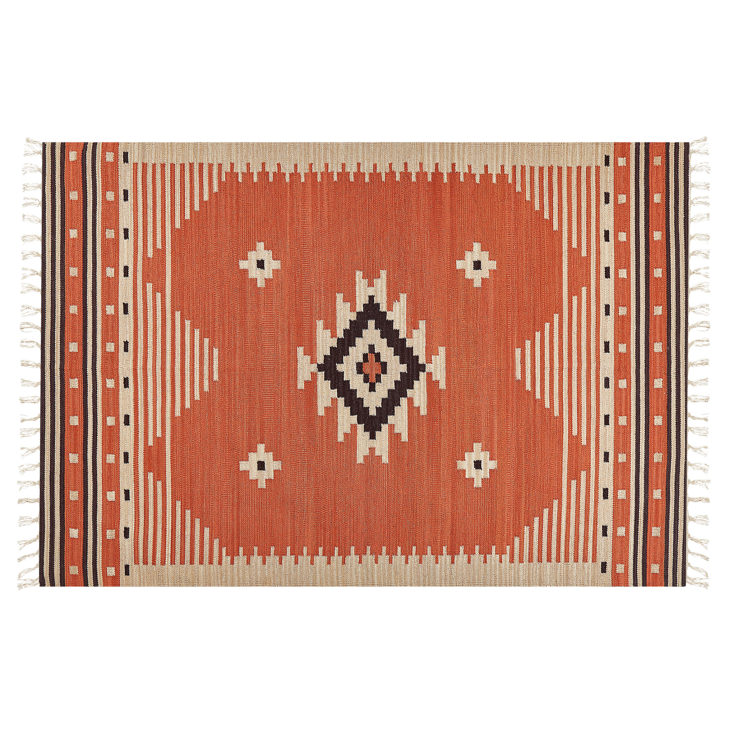 KELIM-TEPPICH Gavar 200/140 cm - Orange, Textil (140/200cm) - Beliani