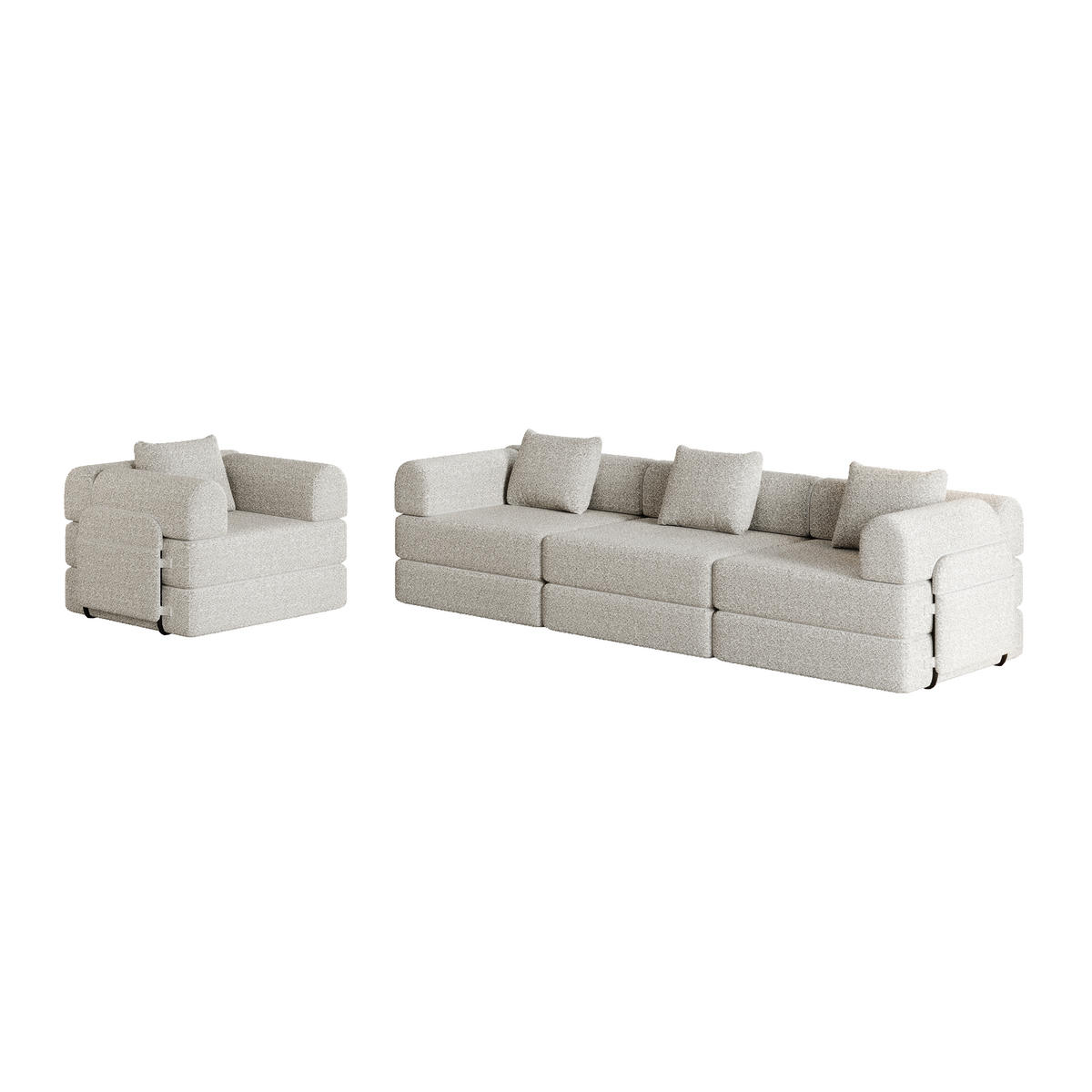 SCHLAFSOFA 2-in-1 aus Chenille, mit Armlehnen-Staufach, 91,4/183,8/69,8 cm, Beige - Beige, Textil (91.4/69.8/183.8cm) - Redom
