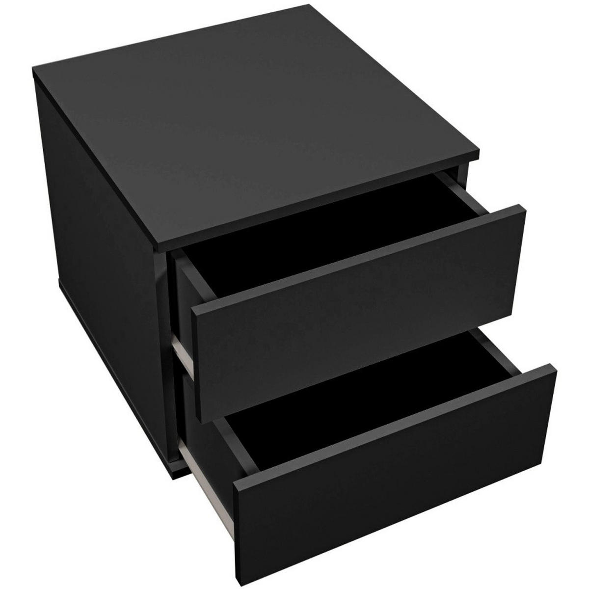 SCHUBKASTENEINSATZ Marpol mit zwei Schubladen, schwarz, 45x45 cm - Schwarz, Holzwerkstoff (45/40/45cm) - Beautysofa