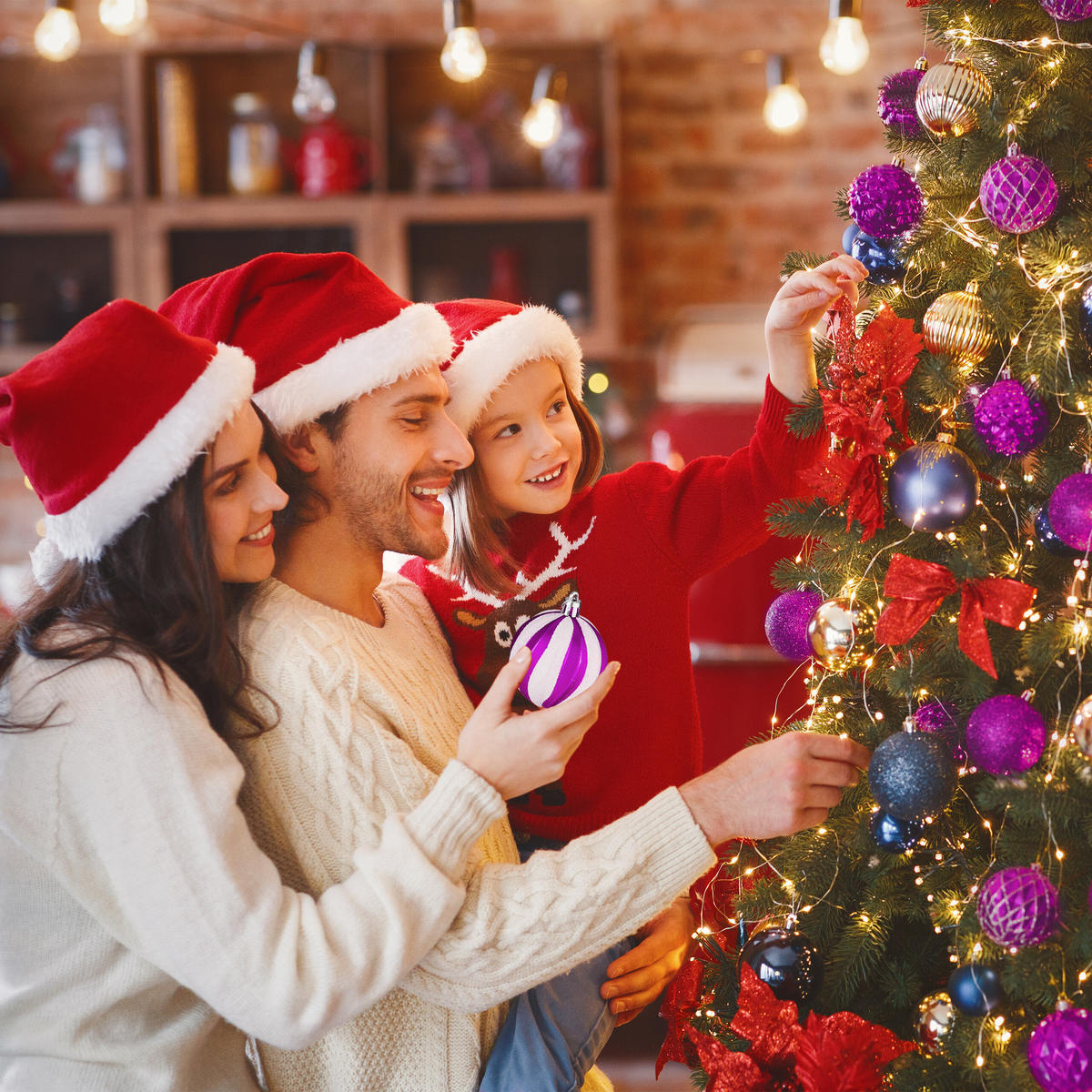 101-TLG.WEIHNACHTSKUGELN-SET - Lila, Kunststoff (20/19/2.5cm) - Relaxdays