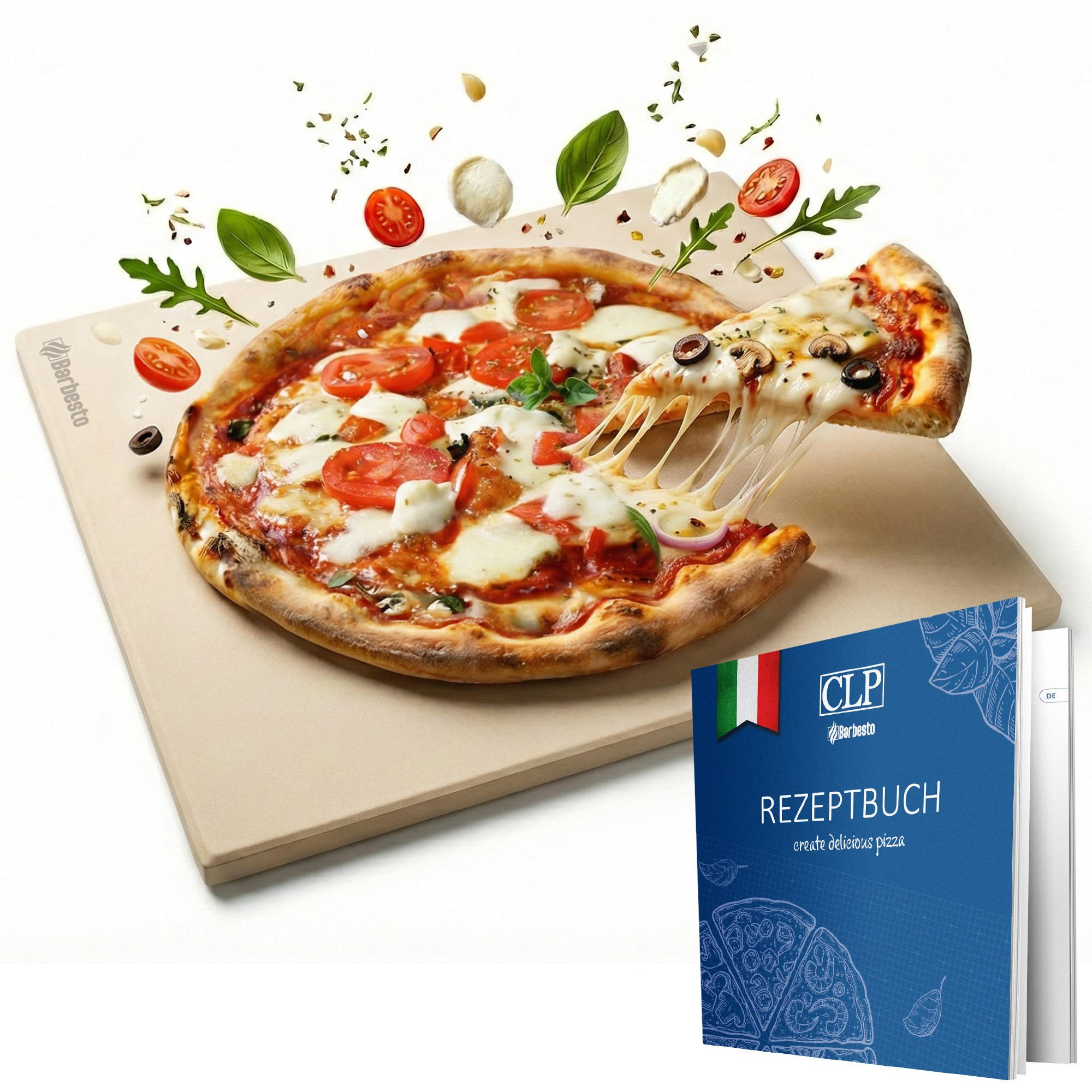 PIZZASTEIN - Weiß, Stein (38/1/30cm) - CLP