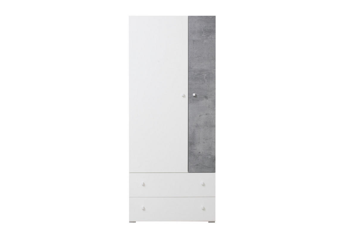 JUGENDZIMMER-SET SIMON B 3-teilig in Weiß/Grau - Weiß/Grau, Holzwerkstoff (290/190/55cm) - Deine Möbel 24