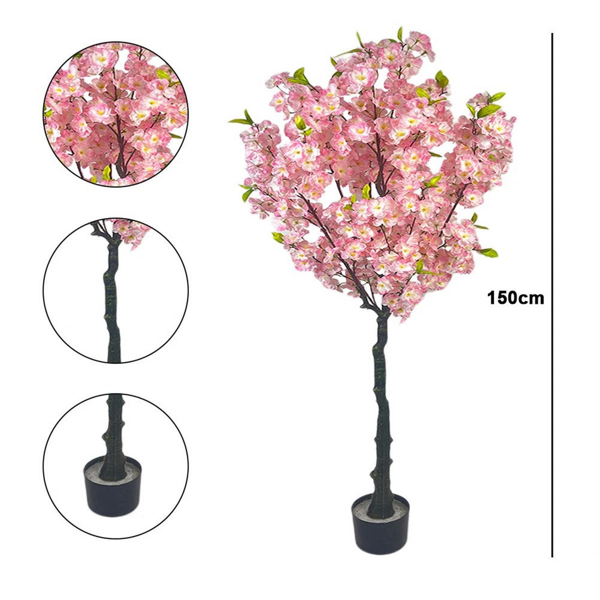 KUNSTPFLANZE Kirschblütenbaum, 150 cm hoch - Pink, Kunststoff (150cm) - Kaket