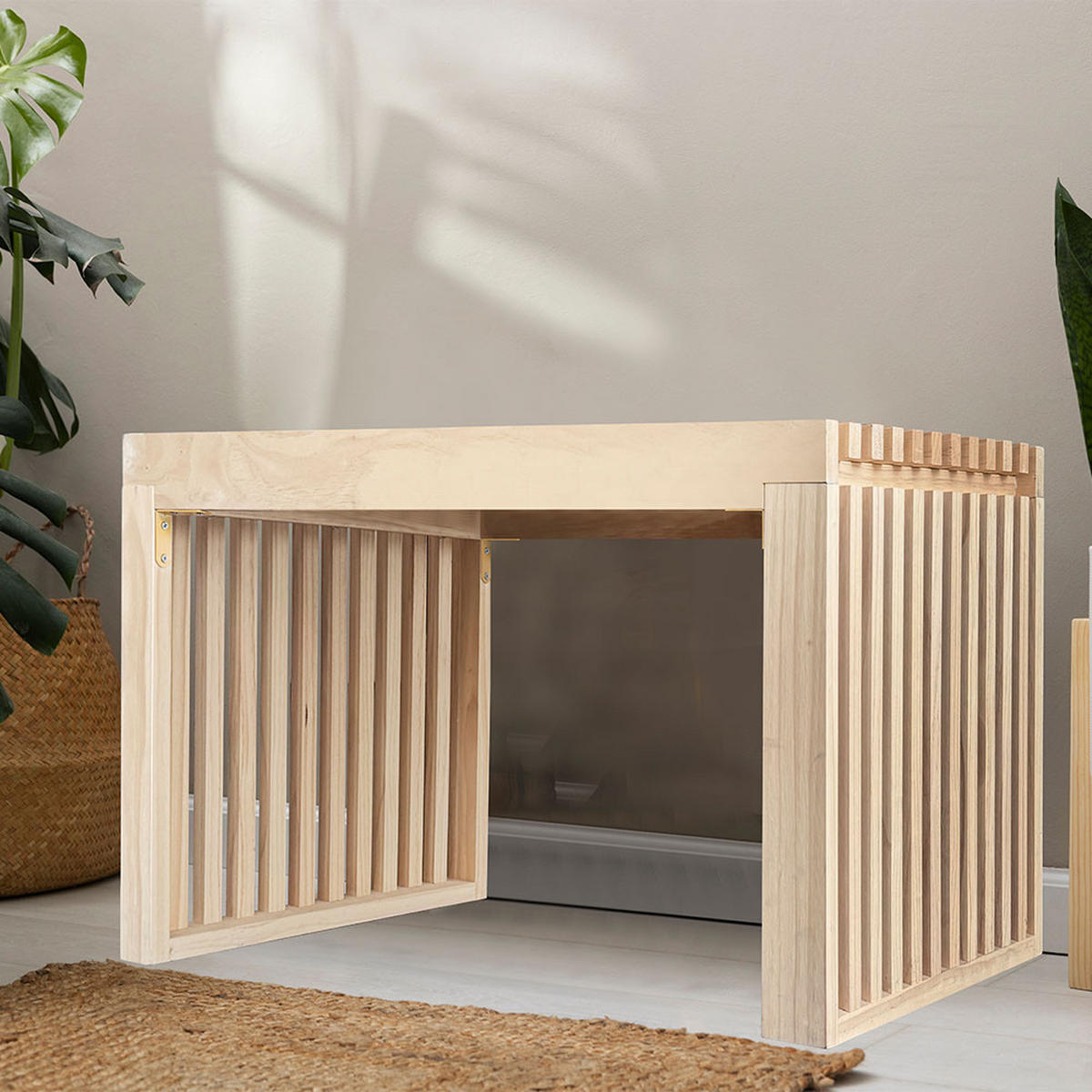 SITZBANK LORA - Natur, 78 cm - Naturfarben, Holz (78/42/40cm) - Home Deluxe