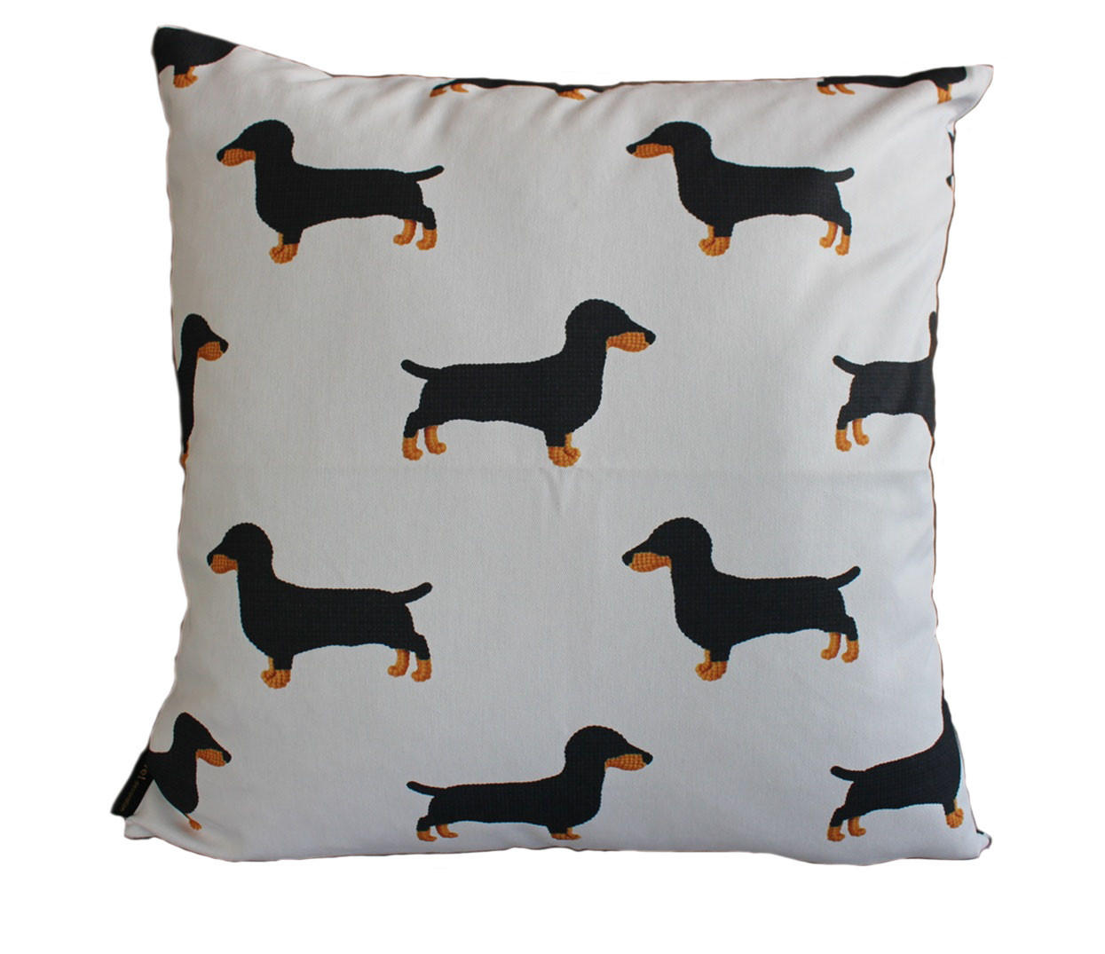 KISSENHÜLLE KLEINE DACKEL - Weiß, Textil (50/50cm) - Yve! decoration