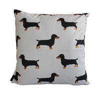 KISSENHÜLLE KLEINE DACKEL - Weiß, Textil (50/50cm) - Yve! decoration