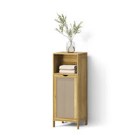 KOPALNIŠKA OMARICA Mincio, Bambus, 36 x 98 cm s košaro za perilo - naravne barve, leseni material (36/98/33cm) - Livinity®