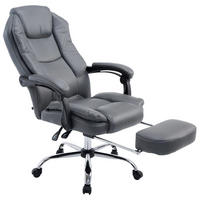 CHEFSESSEL Lederlook Grau - Chromfarben/Grau, Textil/Metall (67/114/64cm) - CLP