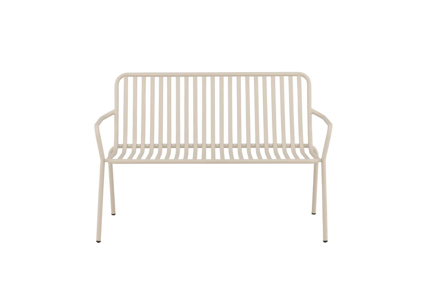 GARTENBANK beige - Beige, Metall (130/85/64cm) - ebuy24