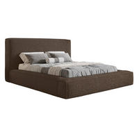 POLSTERBETT Boucle 160x200 Karano, Dicker Schaum, Bettkasten, Braun - Braun, Holz/Textil (160/200cm) - Emporius