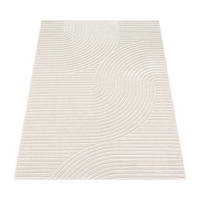 TEPPICH Kurzflor Struktur Wohnzimmer schmutzabweisend Creme Rechteckig 160x230 - Creme, Textil (230/160cm) - KADIMA DESIGN