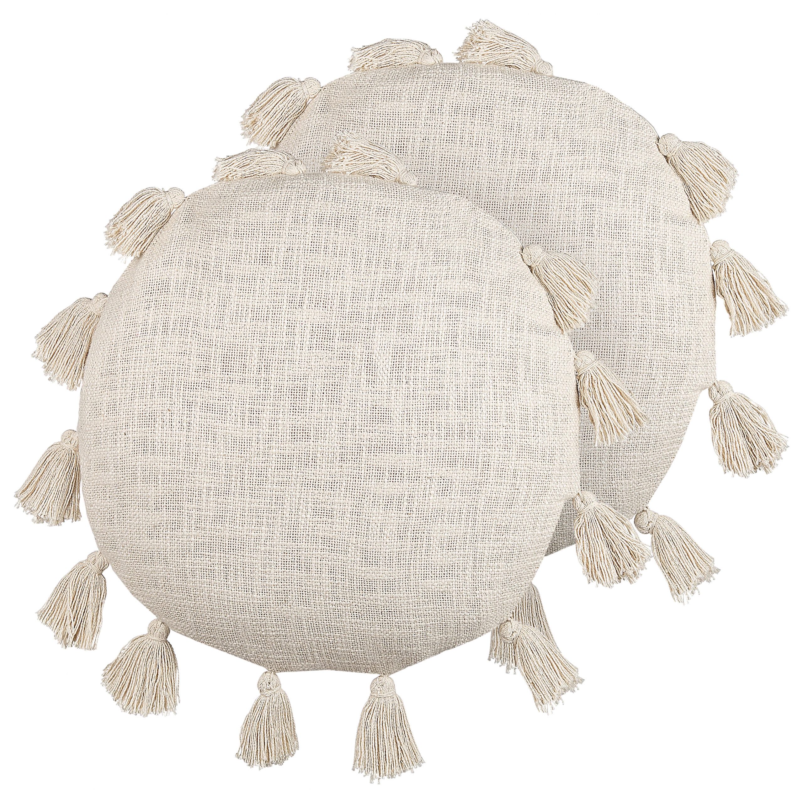 DEKOKISSEN 2er-Set Hellbeige 45/45 cm Madia - Beige, Naturmaterialen/Textil (45/45cm) - Beliani