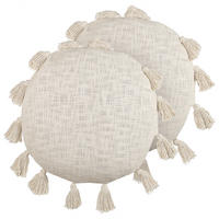 DEKOKISSEN 2er-Set Hellbeige 45/45 cm Madia - Beige, Naturmaterialen/Textil (45/45cm) - Beliani