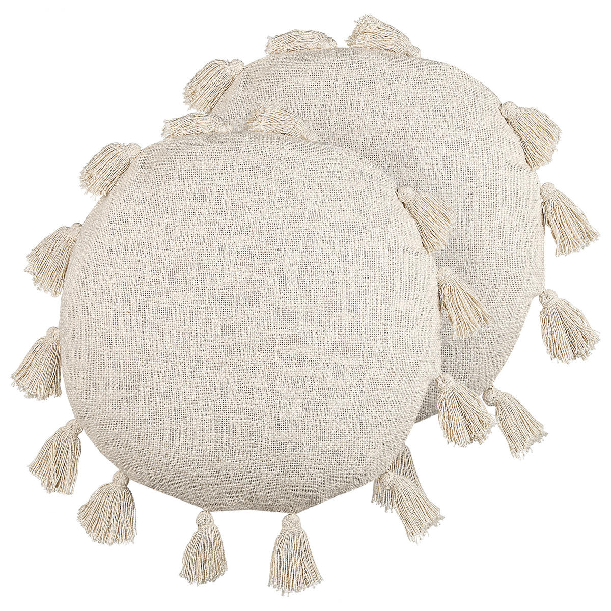 DEKOKISSEN 2er-Set Hellbeige 45/45 cm Madia - Beige, Naturmaterialen/Textil (45/45cm) - Beliani