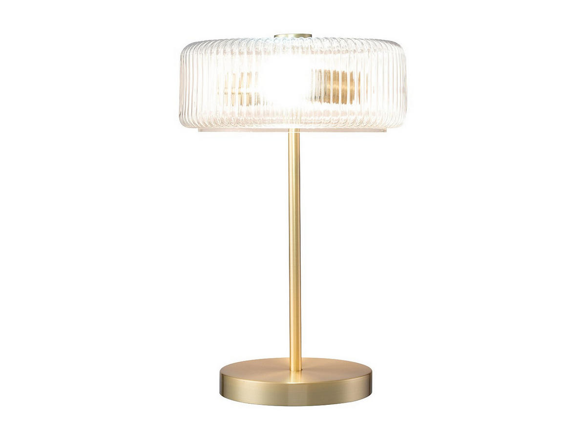TISCHLAMPE - 30 cm x 30 cm - metall - transparent, goldfarben Lacaya - Transparent/Goldfarben, Metall (30/30/49cm) - Vente-Unique