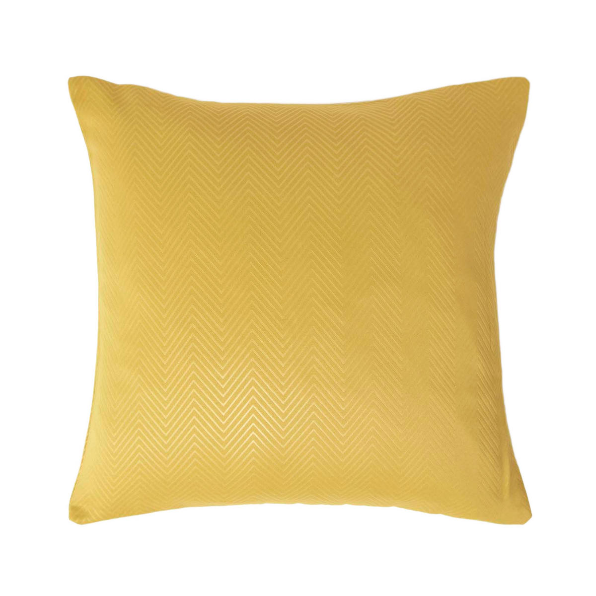 KISSENHÜLLE Fischgrät-Muster 45/45 cm - Dunkelgelb, Textil (45/45cm) - Homescapes