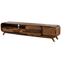 TV-BOARD Sheesham 220x40x48 dunkelbraun lackiert MAILAND #227 - Dunkelbraun, Holz (220/48/40cm) - Massivmoebel24