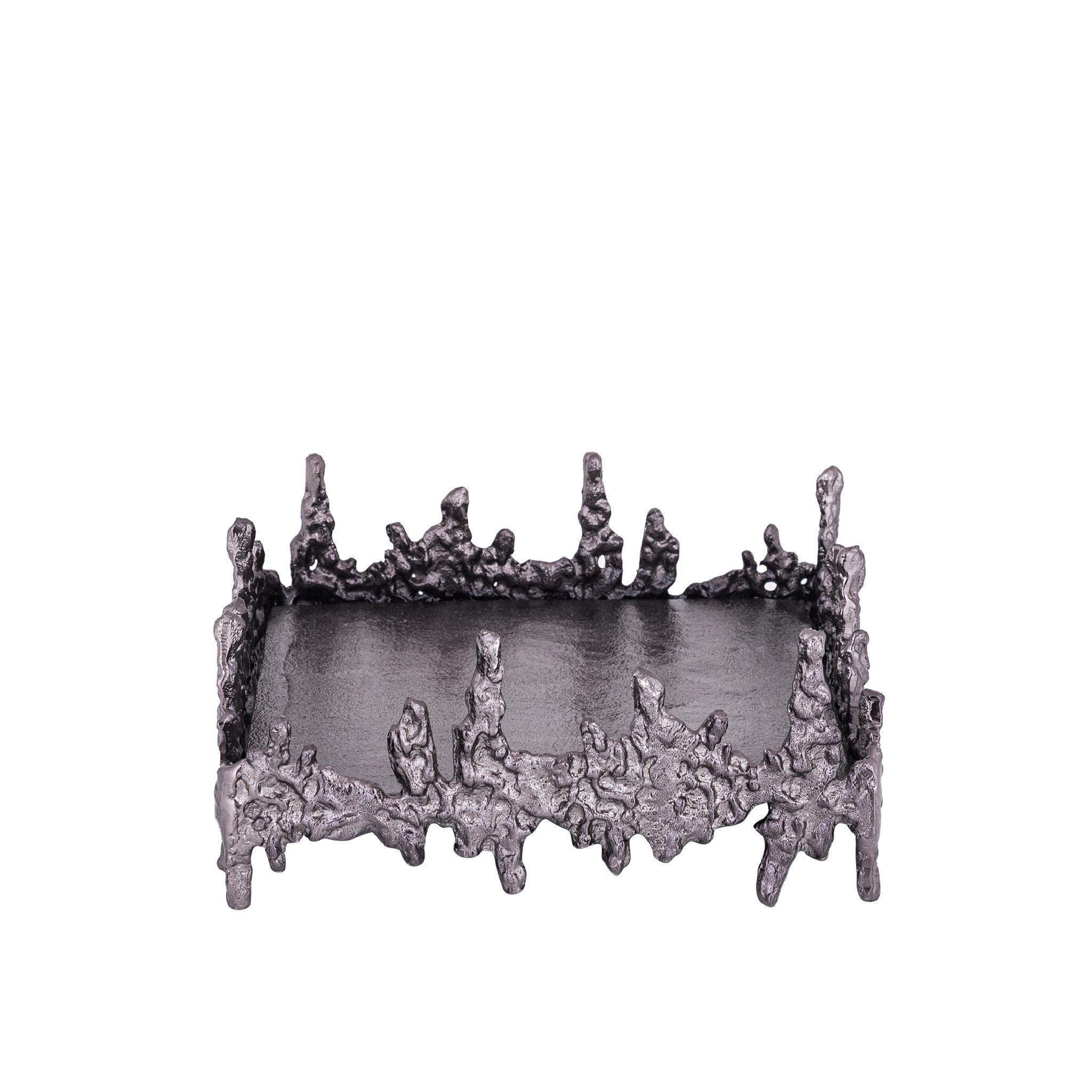 TABLETT Barrie Schwarz 27/27/12cm - Schwarz, Metall (27/12/27cm) - PTMD Collection