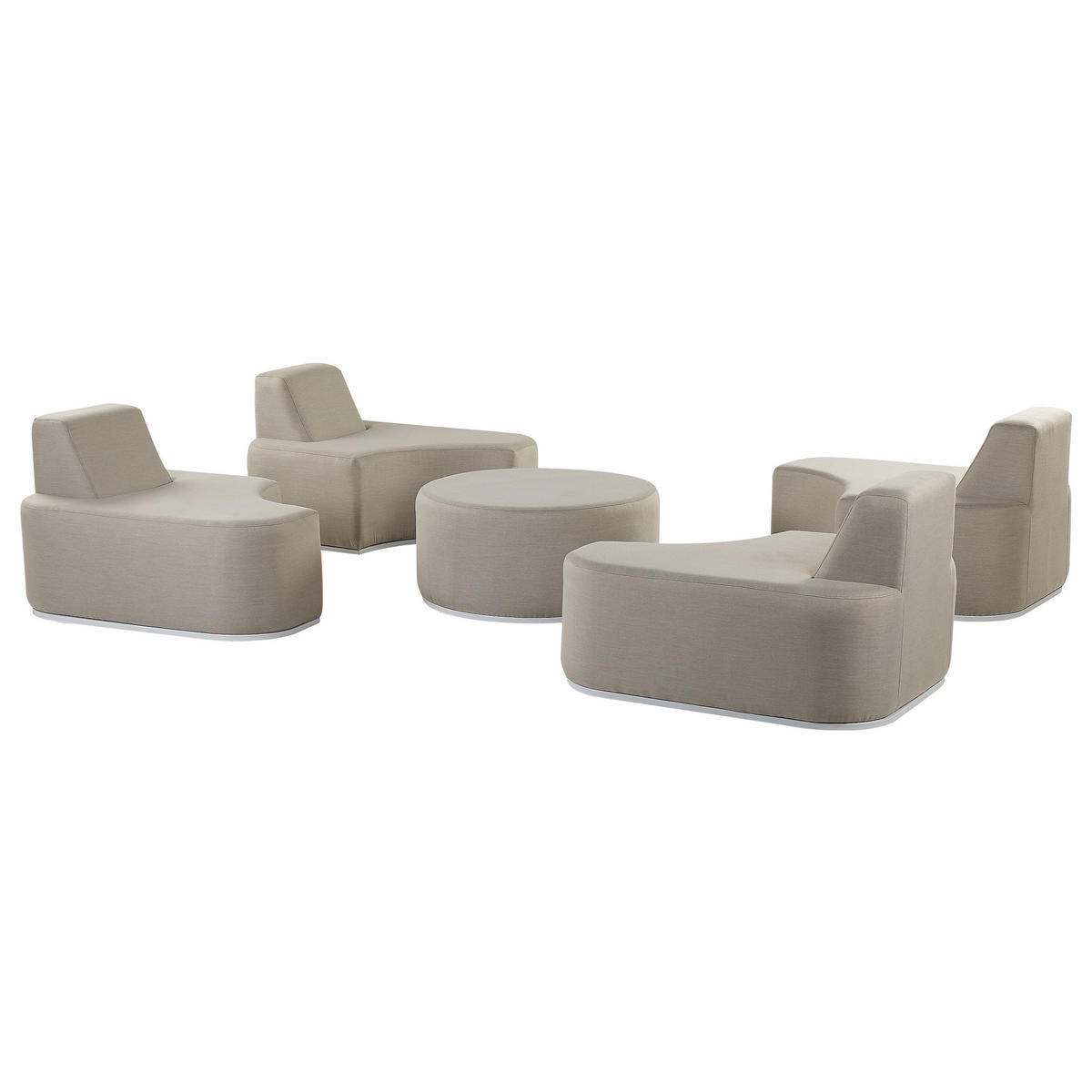 LOUNGE SET 4-Sitzer grau modular Fabro - Grau, Textil - Beliani