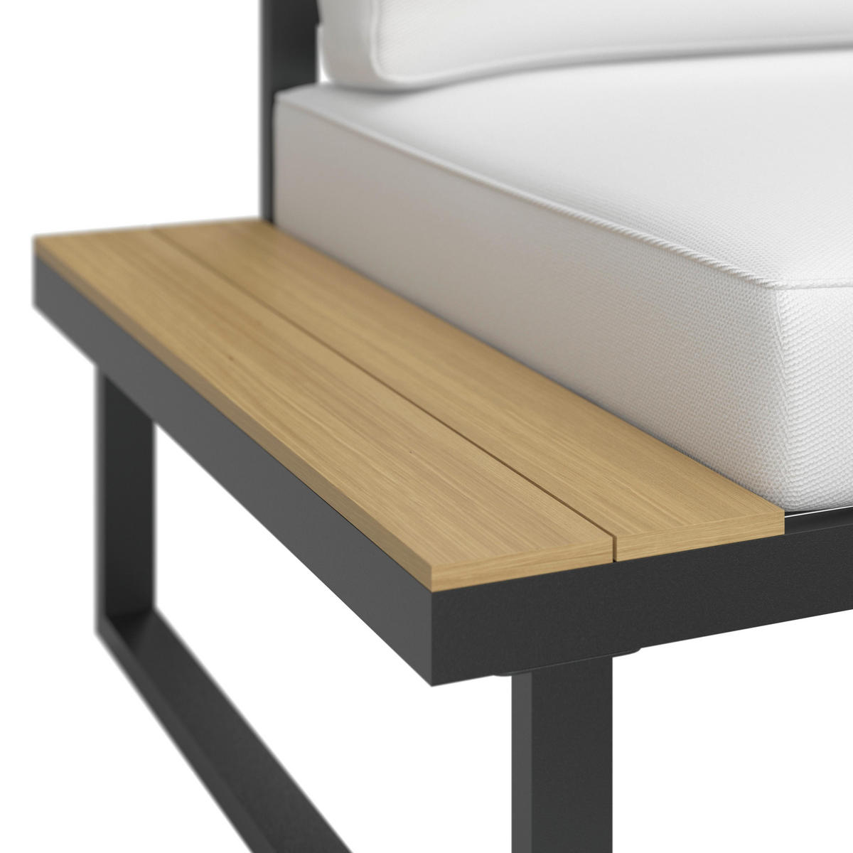 LOUNGEGARNITURSET Arianna Weiß Metall/Outdoorstoff - Creme, Metall - Bessagi Garden