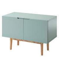 SCHUHKOMMODE - Eichefarben/Mintgrün, Holzwerkstoff (76/52/37cm) - home24