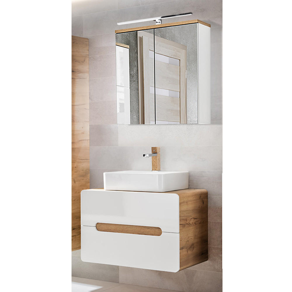 Lomado Badmöbel-Set Weiß 80x200x46 cm