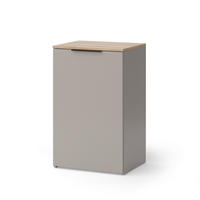 KOMMODE Wido Greige 50 x 80 cm mit Regal - Greige/Sonoma Eiche, Holzwerkstoff (50/80/40cm) - Vicco
