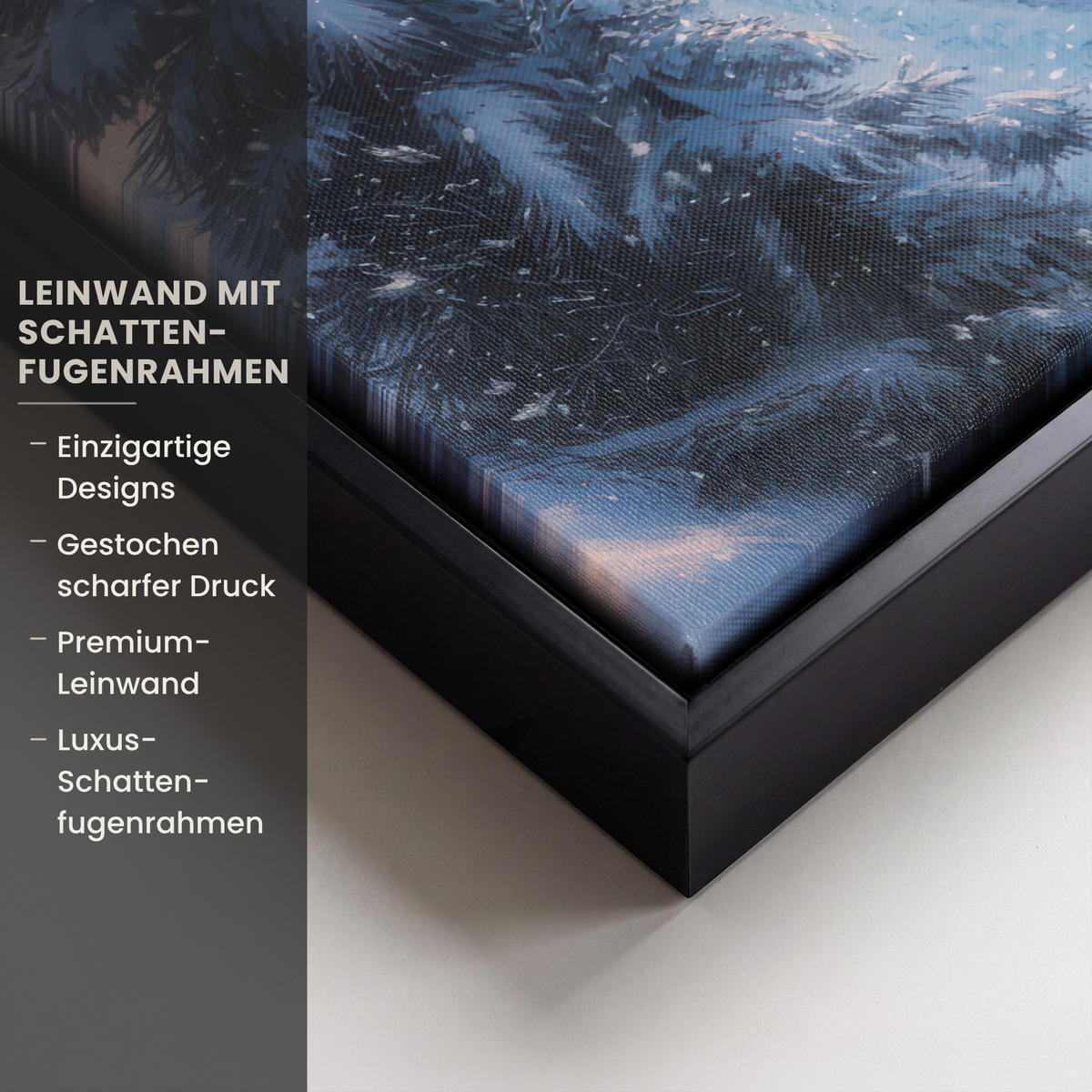 LEINWAND Bilder mit Rahmen - Weihnachtszug - Schnee - Winter - Weihnachten - 30x20 - Dunkelrot, Textil (30/20cm) - MuchoWow