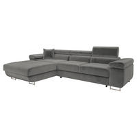ECKSOFA Torezio Mini, Seite: Links - Silberfarben, Holz/Textil (280/170cm) - MIRJAN24