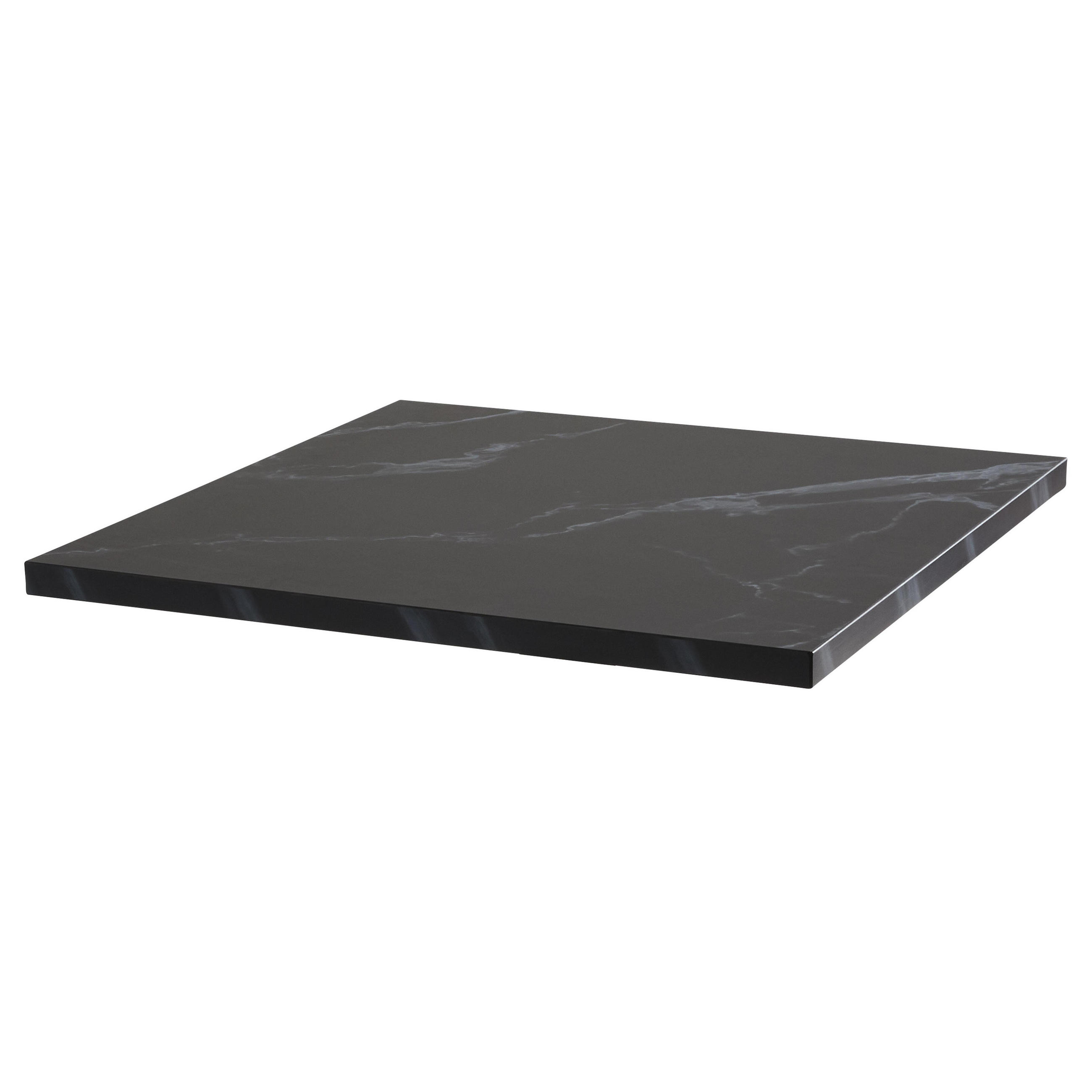 TISCHPLATTE quadratischer 60 cm, Schwarz - Schwarz, Holz/Holzwerkstoff (60/2/60cm) - Oviala