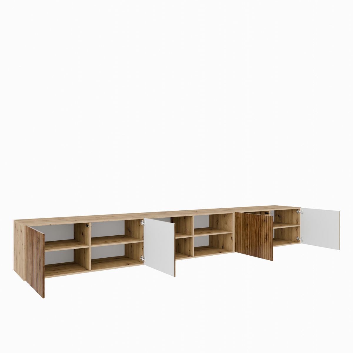 TV-SCHRANK Noe IV 300 cm, viertürig, artisan, catania - Eiche Artisan/Braun, Kunststoff (300/41/40cm) - Margaret Hadas24