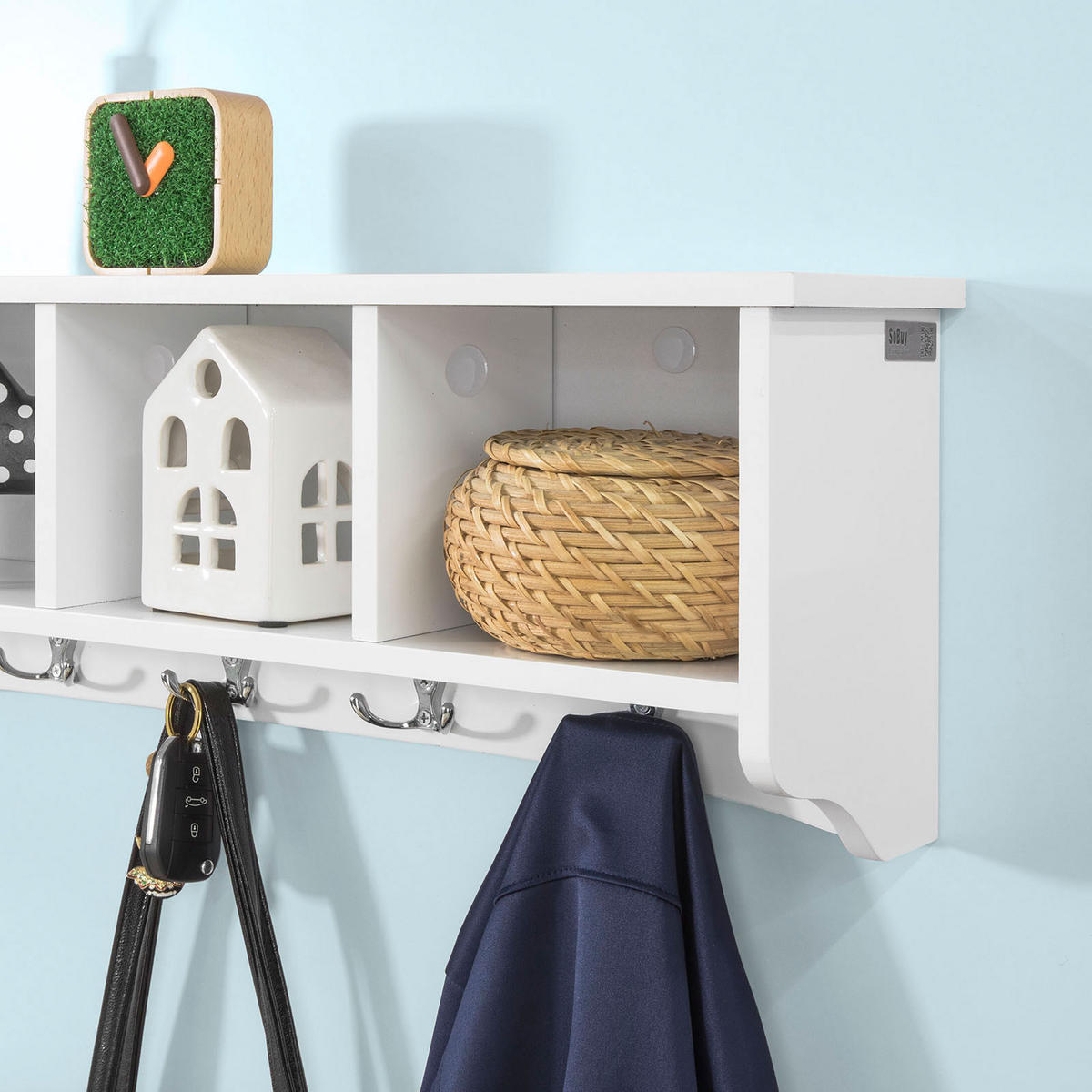 WANDGARDEROBE Weiß - Weiß, Holzwerkstoff (72/23/15cm) - SoBuy