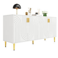 SIDEBOARD 152/40/75 cm in Weiß mit 4 Türen, 2 Schubladen und Goldakzenten - Weiß, Holzwerkstoff (40/75/152cm) - Flora Grace