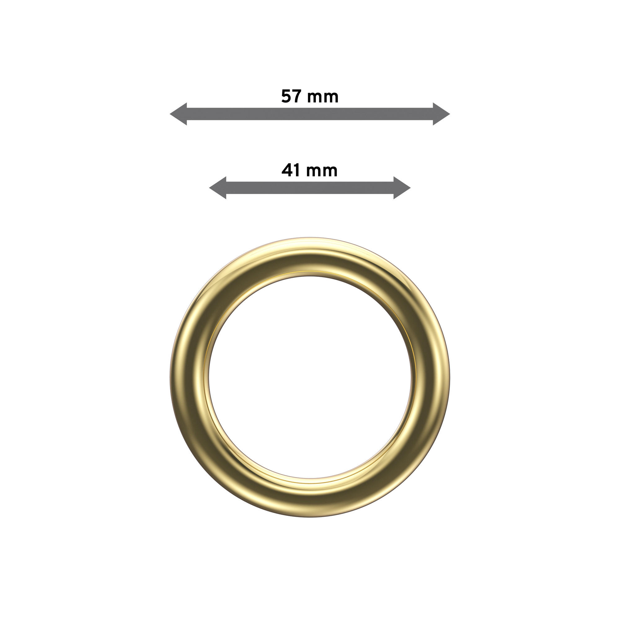 RUNDRINGE MIT FALTENHAKEN FÜR GARDINENSTANGEN 28 mm Ø, Messing-farbig, Packung 10 Stück - Messingfarben, Kunststoff (28cm) - INTERDECO