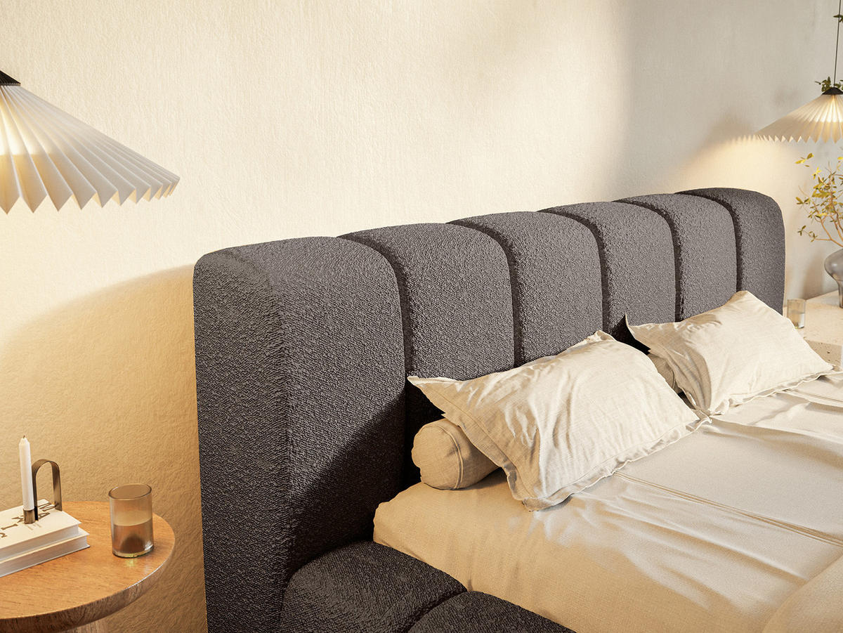 POLSTERBETT Goa 160x200 cm, Mokka - Mokka, Textil (160/200cm) - Fedve