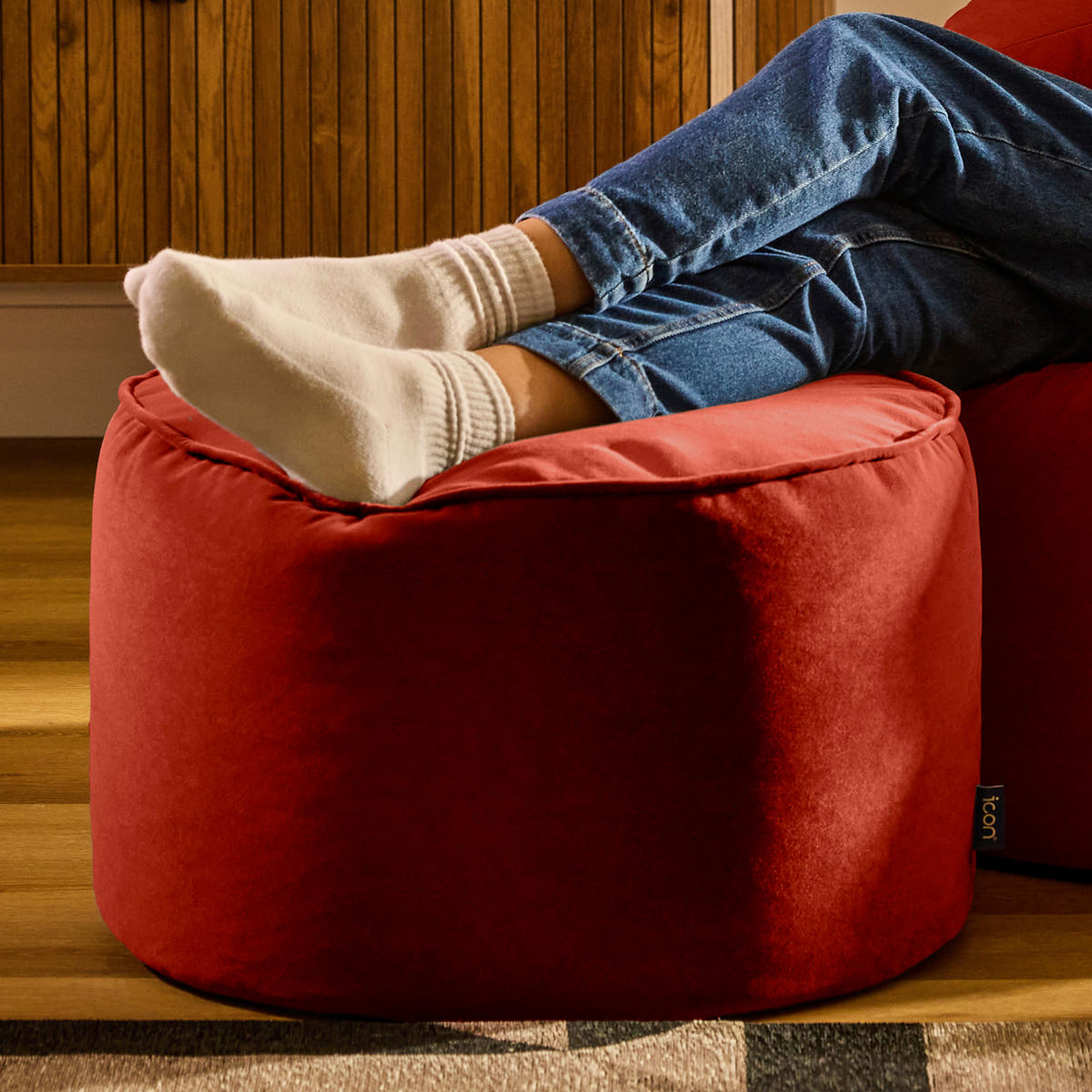 SITZPOUF Rund Milano - Orange, Textil (55/35/55cm) - icon